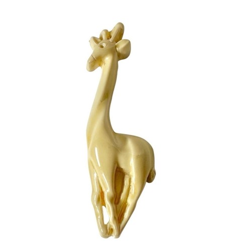 Vintage 80's Giraffe Brooch Acrylic Cream Off White Safari Anima
