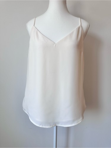 Cream Sleeveless Cami Top Minimalist V Neck Tank Top - M - photo 2