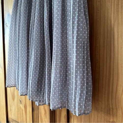 Smart Set Pleated Mini Skirt Grey with White Polka Dots -Size 00 - photo 2
