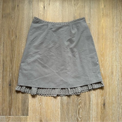Smart Set Pleated Mini Skirt Grey with White Polka Dots -Size 00 - photo 5