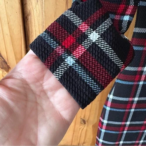 Vintage Y2K Off The Shoulder Plaid Bodycon Mini Dress - photo 3