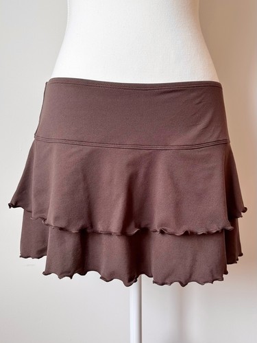 Body Glove Chocolate Brown Tiered Mini Skirt Y2K Style - M