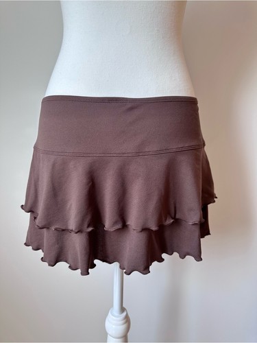 Body Glove Chocolate Brown Tiered Mini Skirt Y2K Style - M - photo 3