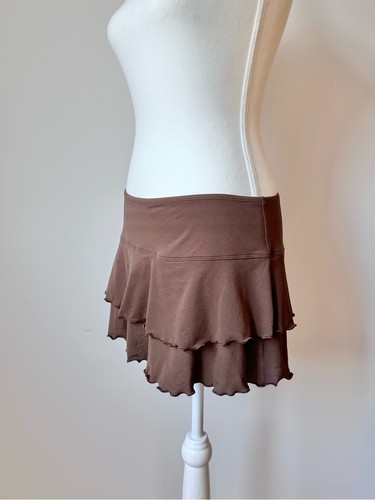 Body Glove Chocolate Brown Tiered Mini Skirt Y2K Style - M - photo 4