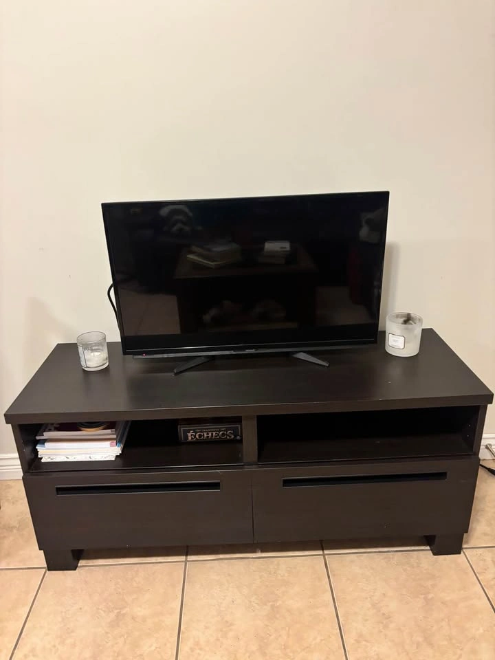 Dark Brown TV Stand with Drawers - photo 2