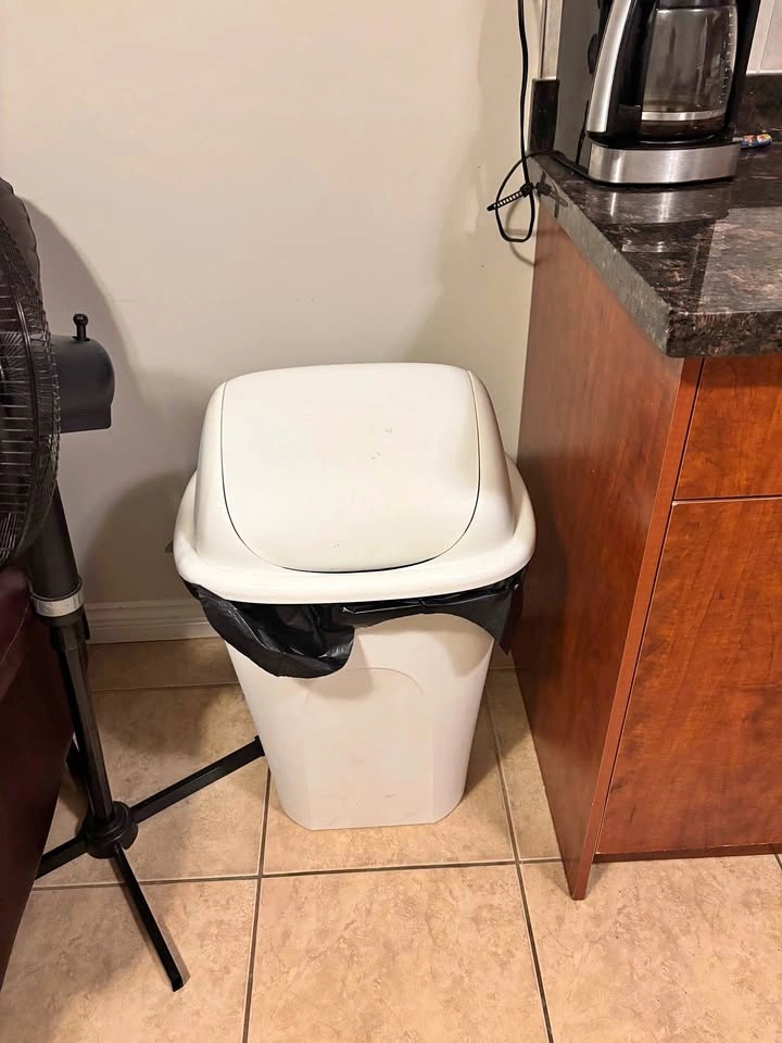 White Big Trash Can