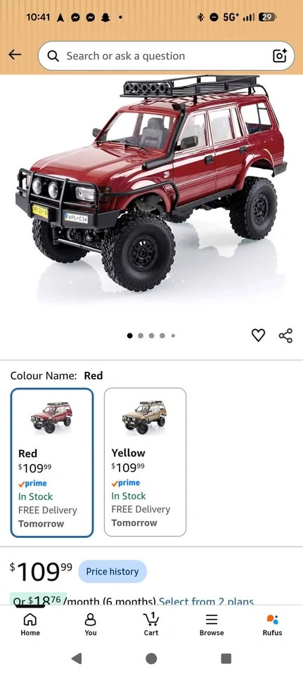 WPL C54 1/16 RC Crawler, 4WD Off-Road Truck, Remote + Battery - photo 4