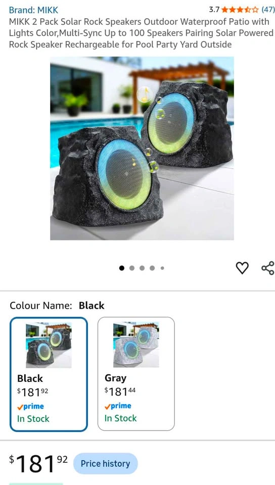 MIKK Solar Rock Speakers 2-Pack - Waterproof Bluetooth - photo 2