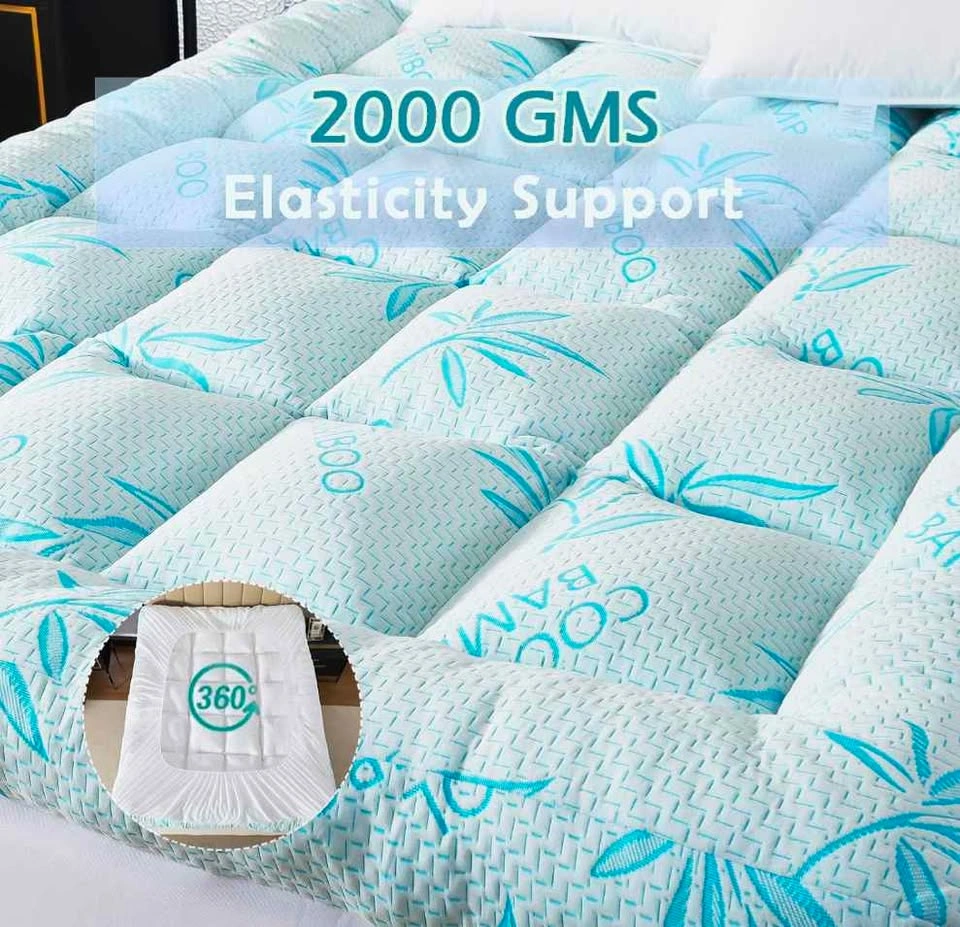 WhatsBedding 5 Inch Queen Mattress Topper - Extra Thick Bamboo - photo 4
