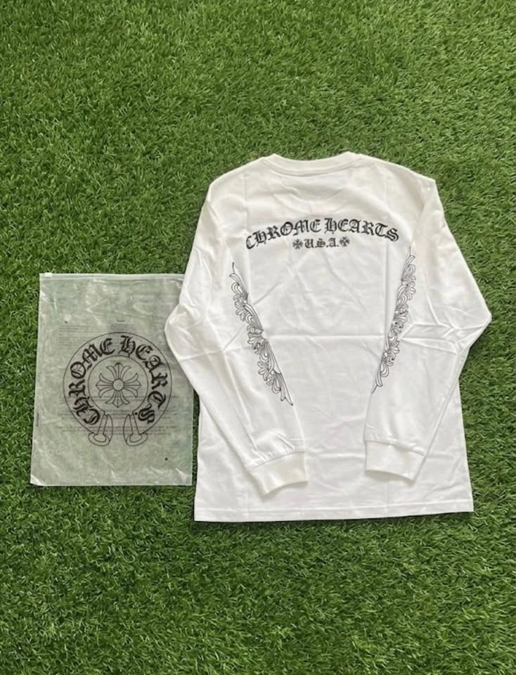 Chrome Hearts White Floral Sleeve Long Sleeve T-Shirt - photo 2