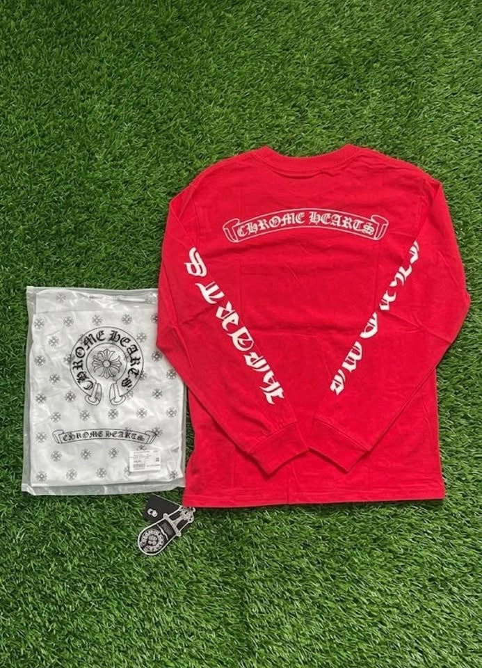 Chrome Hearts Red Scroll Sleeve Long Sleeve T-Shirt - photo 2