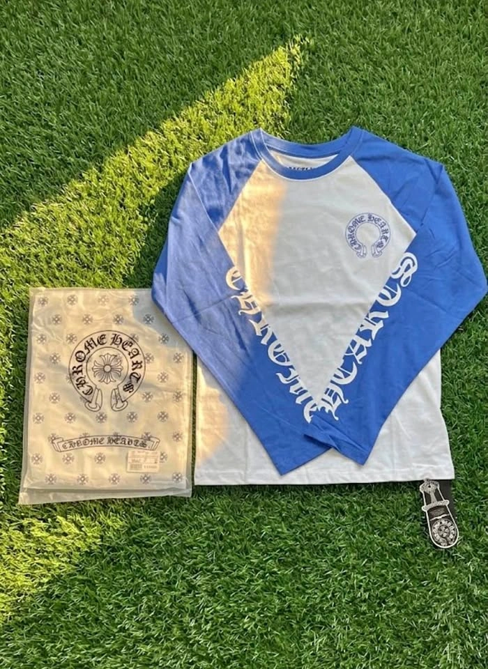 Chrome Hearts Blue & White Raglan Long Sleeve