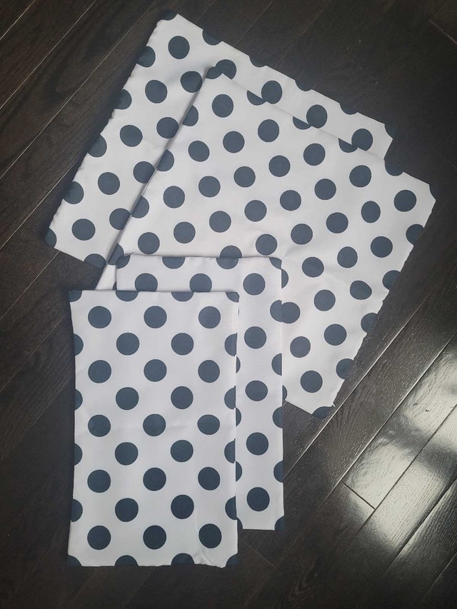 White and Navy polka dot pillow covers