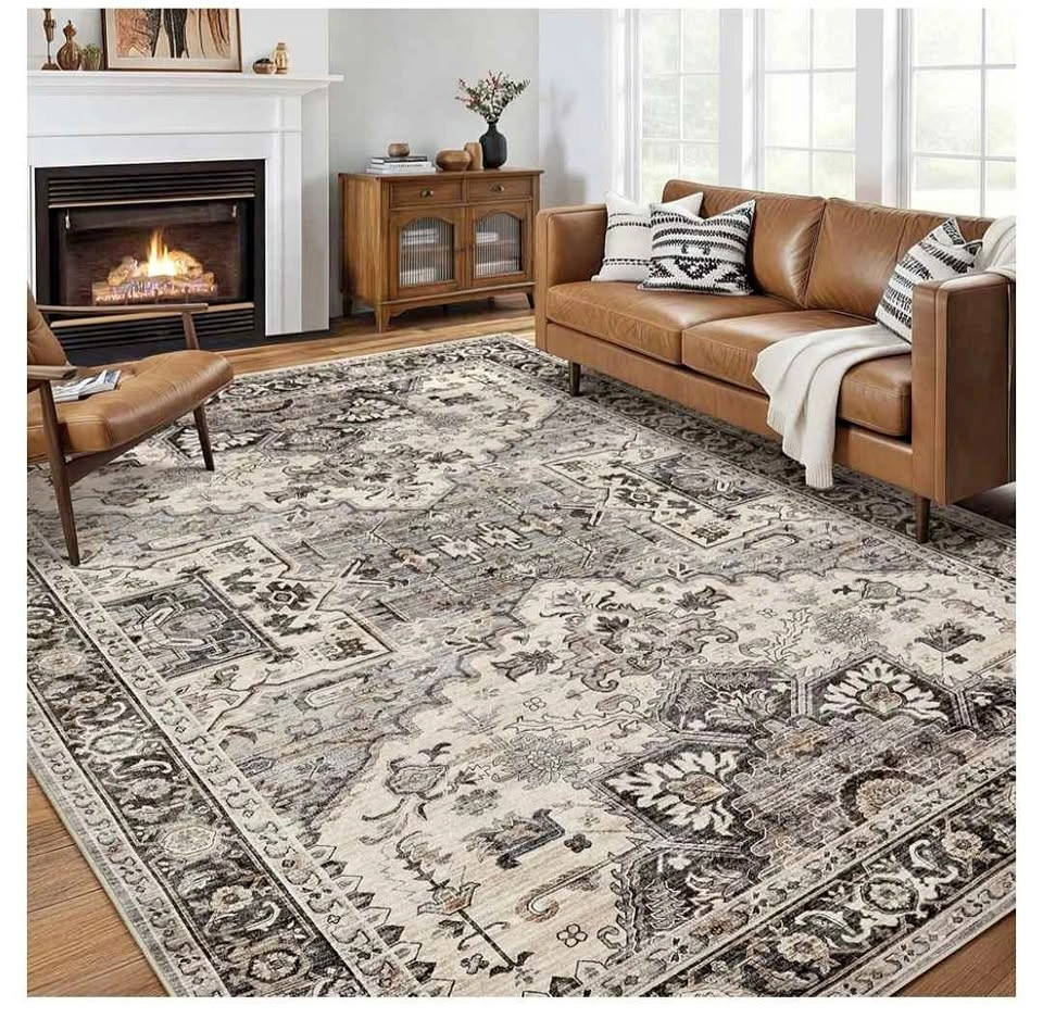 Brand new Vintage 10x14 Washable Area Rug - Brown