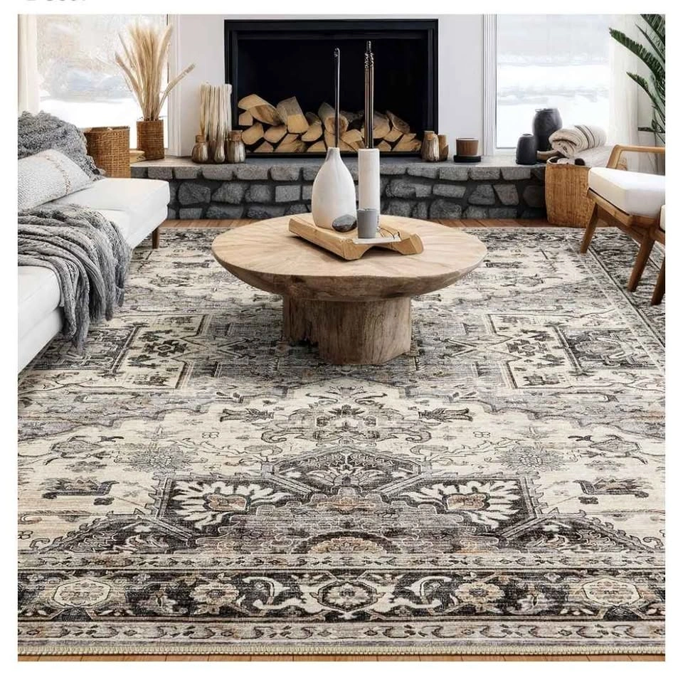 Brand new Vintage 10x14 Washable Area Rug - Brown - photo 3