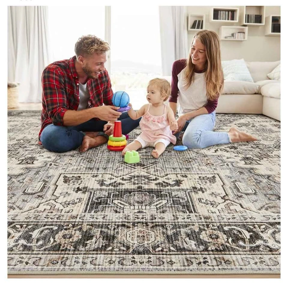 Brand new Vintage 10x14 Washable Area Rug - Brown - photo 5