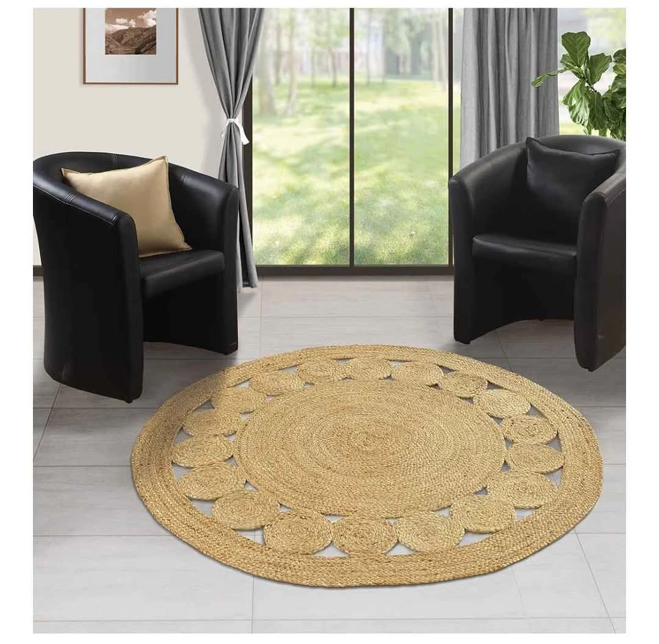 6ft Round Braided Jute Area Rug (brand new) - photo 2