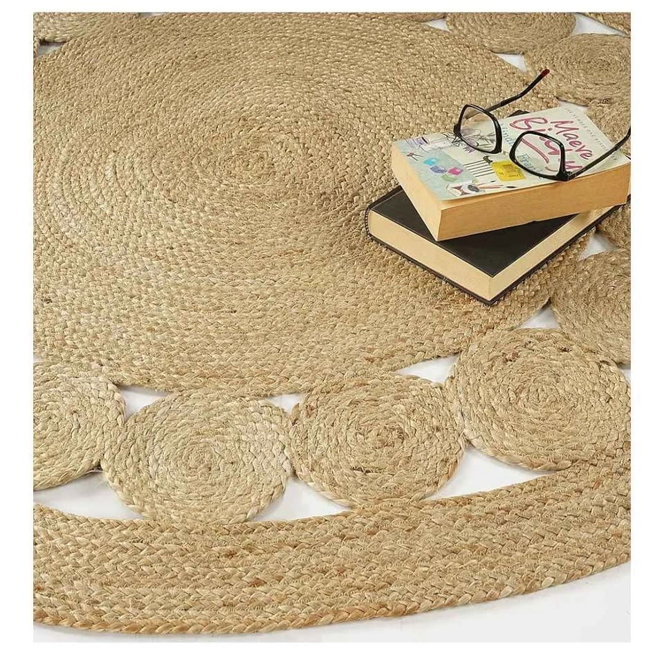 6ft Round Braided Jute Area Rug (brand new) - photo 3