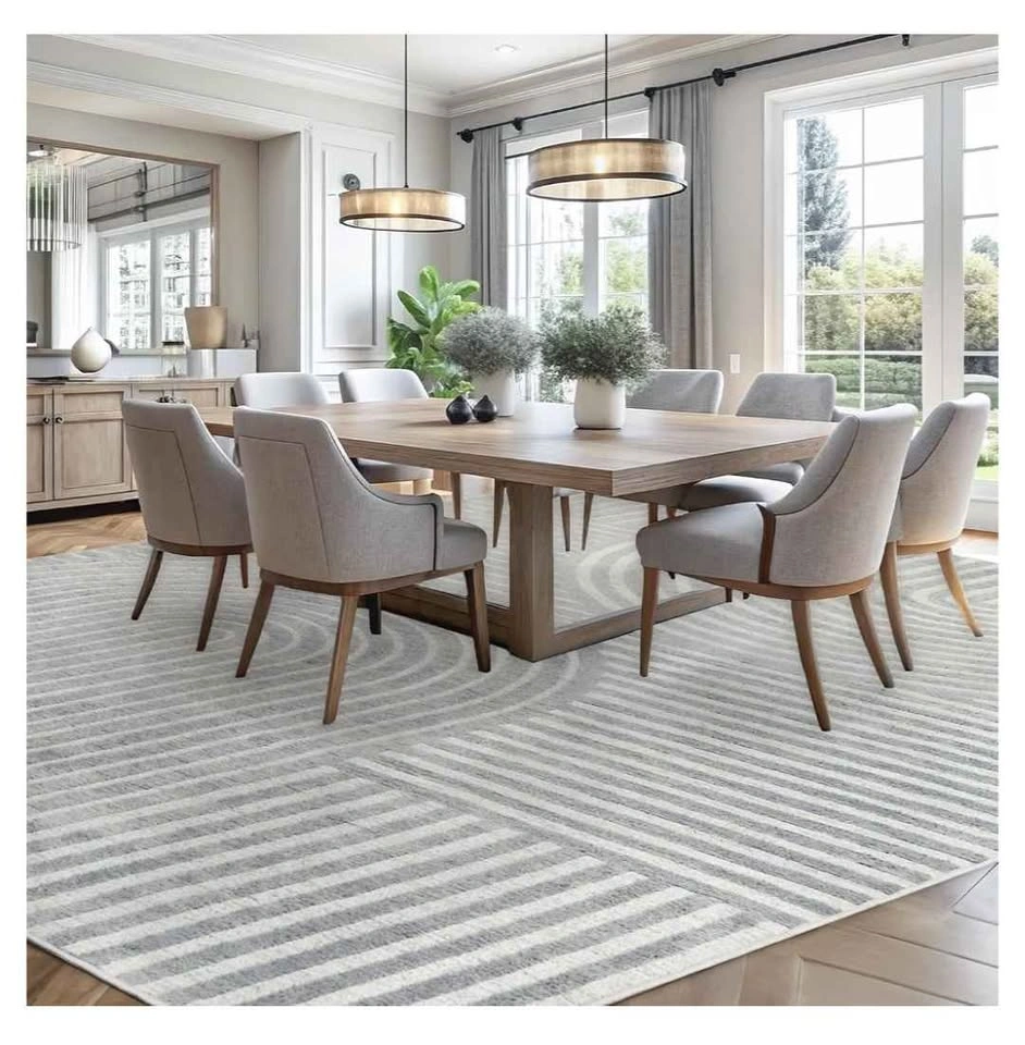 Brand new 8x10 ft grey Modern Geometric High-Low Textured Area R - photo 3