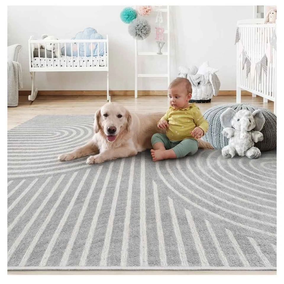 Brand new 8x10 ft grey Modern Geometric High-Low Textured Area R - photo 4
