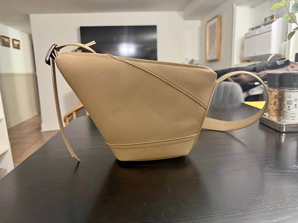 Zara Asymmetric Textured Shoulder Bag / Crossbody – Beige / Taup