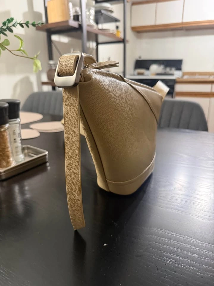 Zara Asymmetric Textured Shoulder Bag / Crossbody – Beige / Taup - photo 2