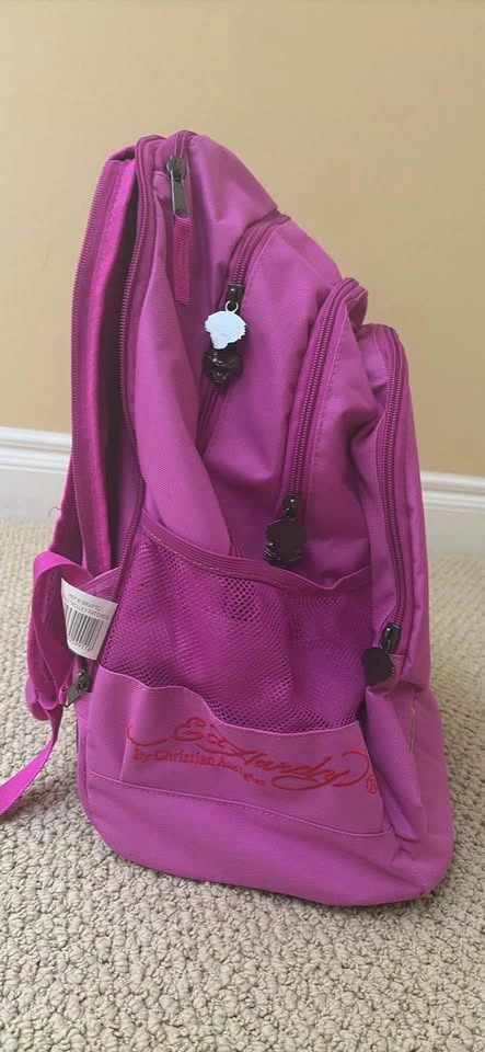 Ed Hardy Brad Trolley Rolling Backpack Purple Patches - photo 3