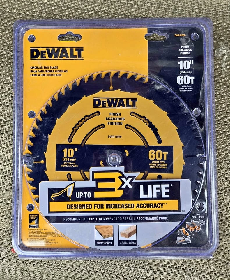 DEWALT 10-Inch 60T Circular Saw Blade DWA11060 (Brand New)