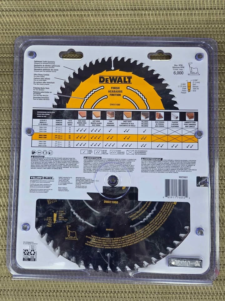 DEWALT 10-Inch 60T Circular Saw Blade DWA11060 (Brand New) - photo 2