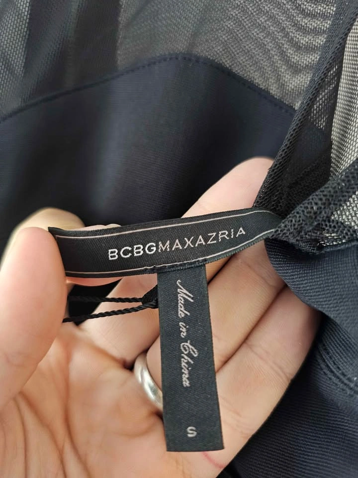 BCBGMAXAZRIA Black Sheer Maxi Evening Dress – Size Small – NWT - photo 3
