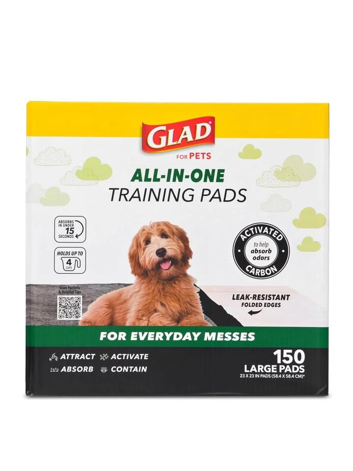 Brand New Glad for Pets Carbon Puppy Training Pads (150 Ct)