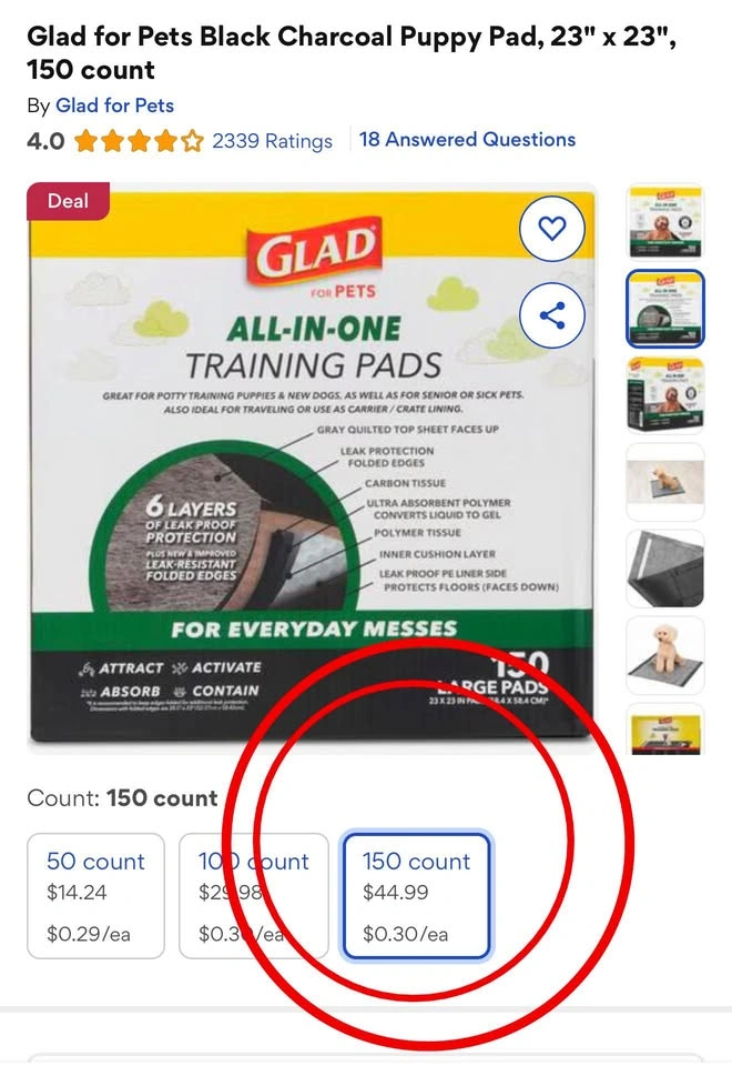 Brand New Glad for Pets Carbon Puppy Training Pads (150 Ct) - photo 4
