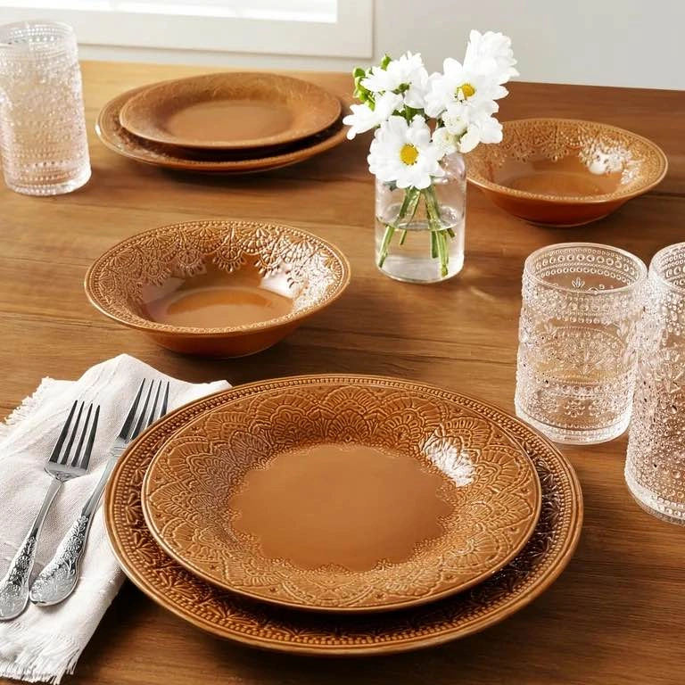 NEW Pioneer Woman Vintage Lace 12-Piece Dinnerware Set - photo 2