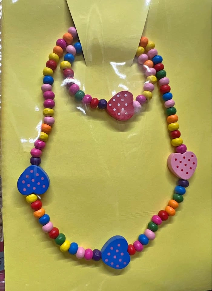 🏈 Set of wooden Necklace & Bracelet