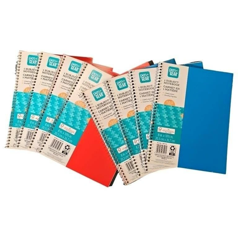 New 8 Packs Pen+Gear 1 Subject Spiral Notebooks, 120 Lined Pages