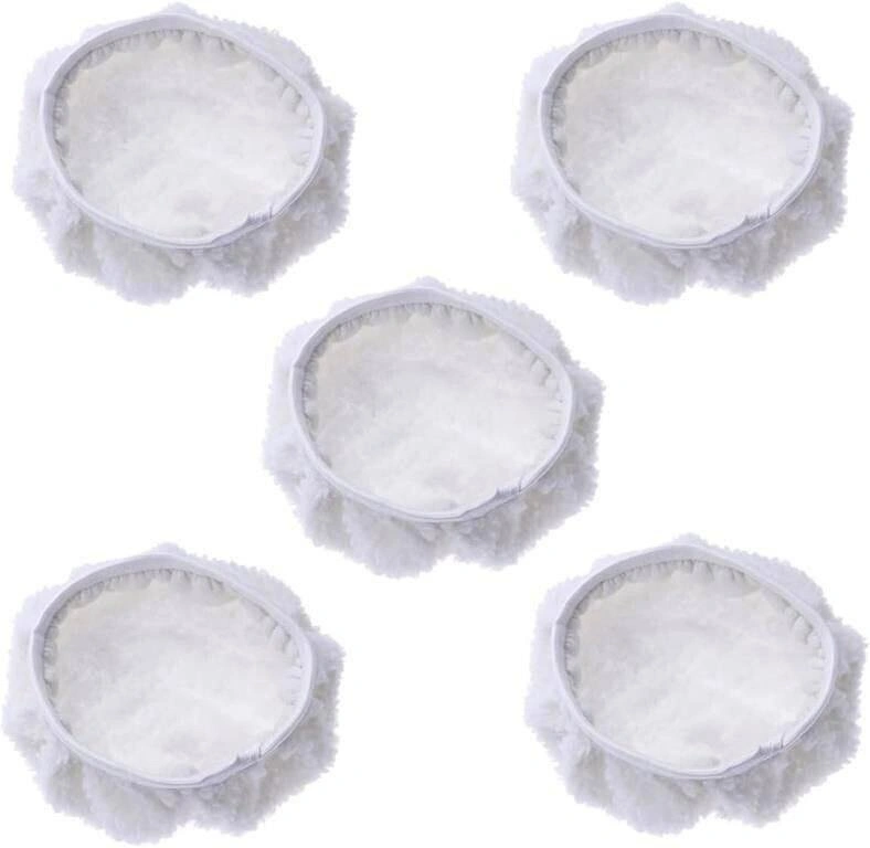 5 PCS Lambswool Wax Applicator Buffing Pads 6.7-8 Inch