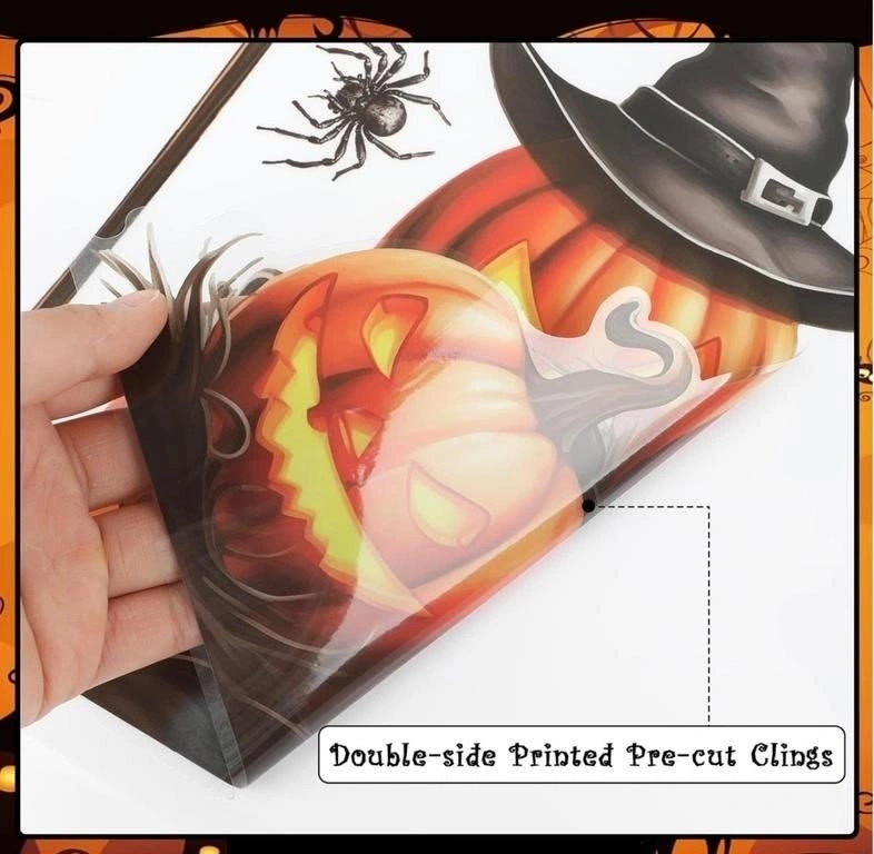 New KIMOBER 8 Sheet Halloween Window Clings Decals, 92Pcs - photo 4