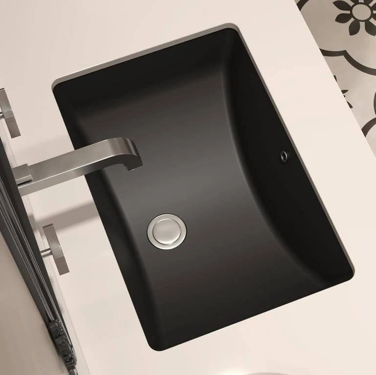 MEJE 20.9-Inch Black Undermount Bathroom Vessel Sink