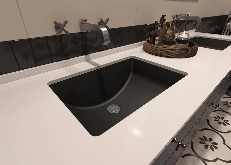 MEJE 20.9-Inch Black Undermount Bathroom Vessel Sink - photo 2