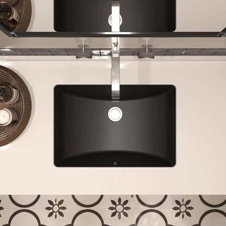 MEJE 20.9-Inch Black Undermount Bathroom Vessel Sink - photo 4