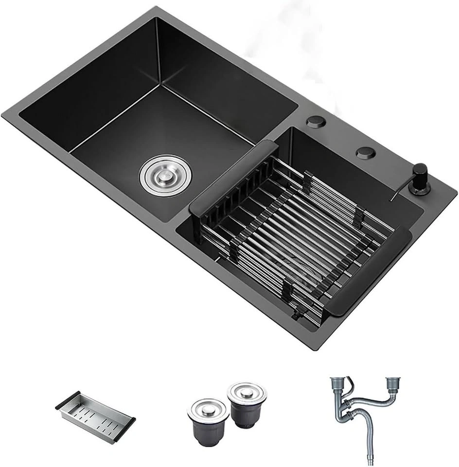 New Black Double Bowl Kitchen Sink 31" Stainless Steel