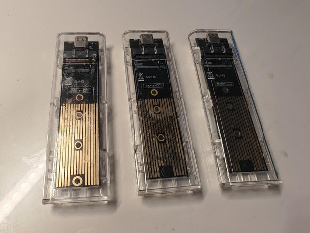 Lot of 3 USB-C NVMe M.2 SSD Enclosures - Clear Cases - photo 2