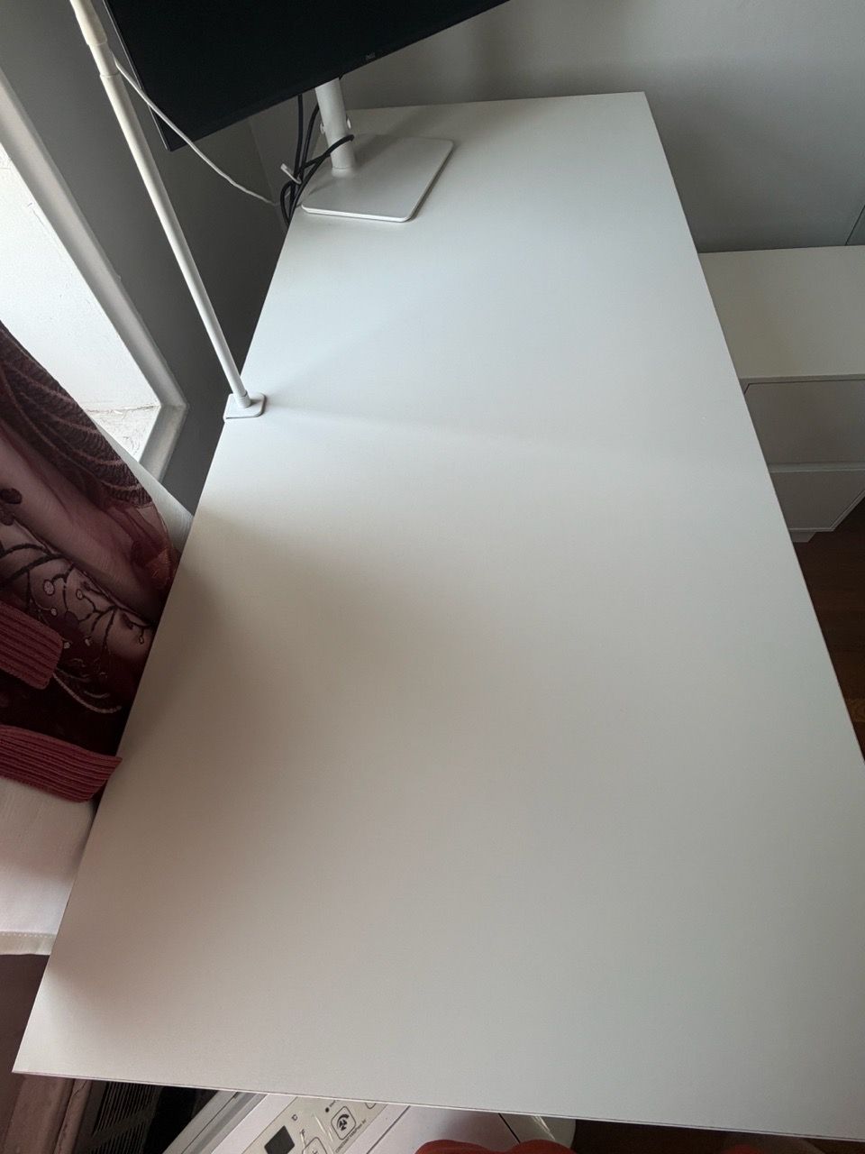 L-Shaped White Adjustable Height Desk with Filing Cabinets - photo 4