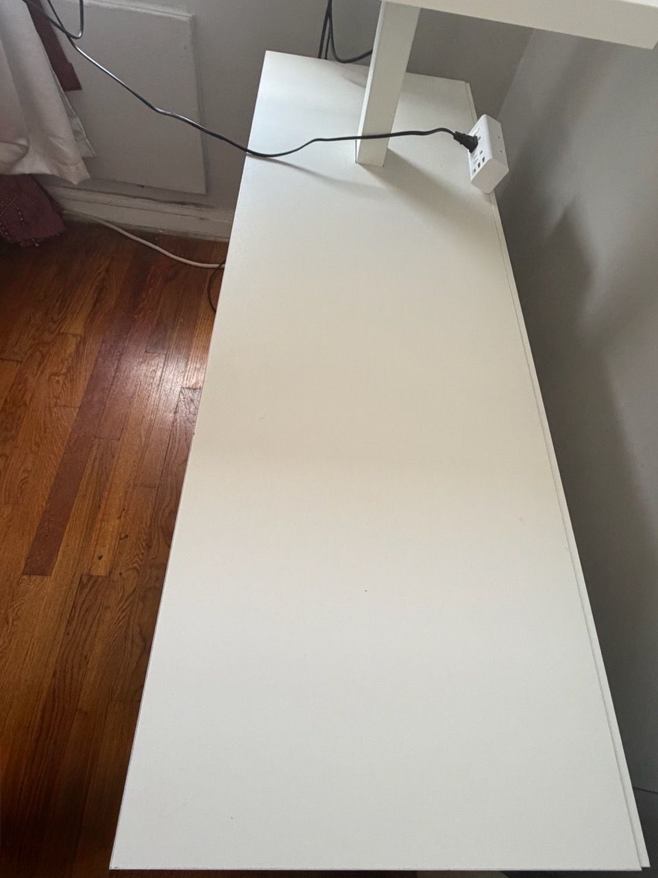 L-Shaped White Adjustable Height Desk with Filing Cabinets - photo 5