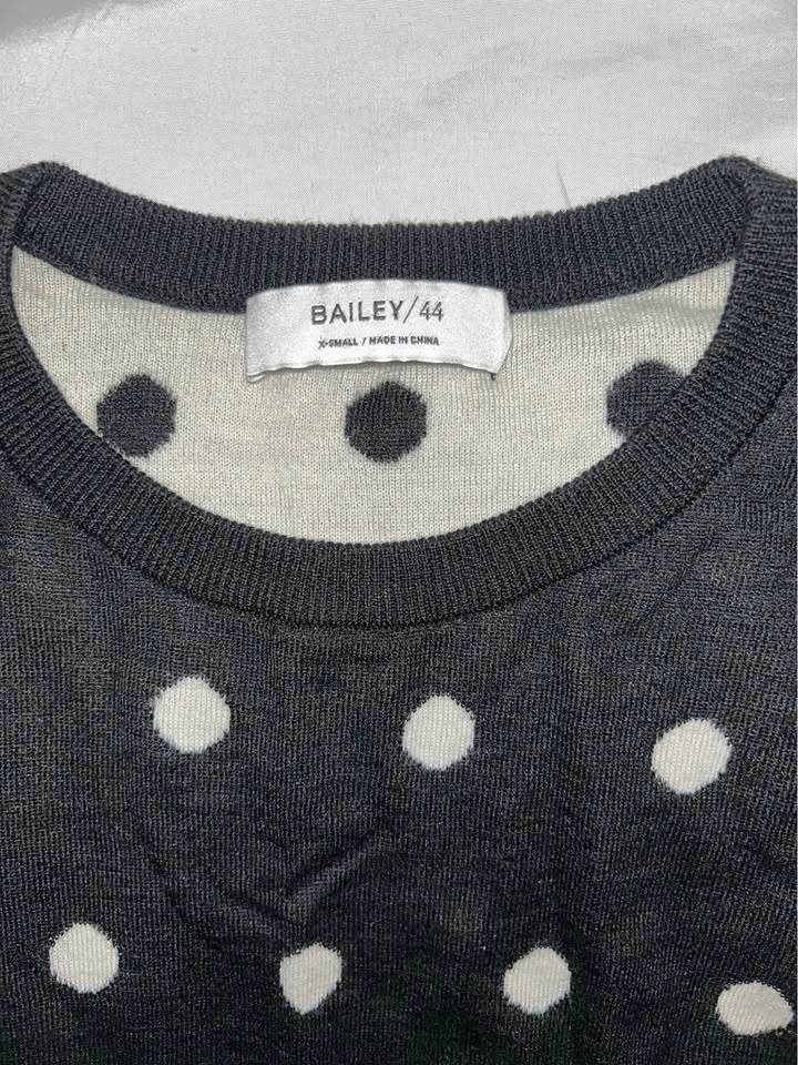 Bailey 44 Black/White Polka Dot Crewneck Sweater SZ XS 🏈 - photo 2