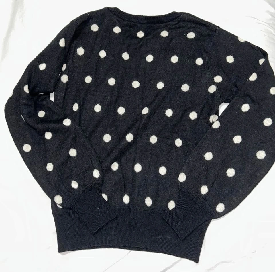 Bailey 44 Black/White Polka Dot Crewneck Sweater SZ XS 🏈 - photo 3