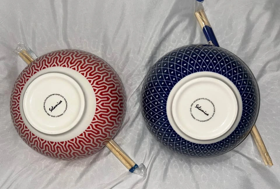 Selamica Set of 2 Colorful Ceramic 15 OZ Ramen Bowls - photo 3