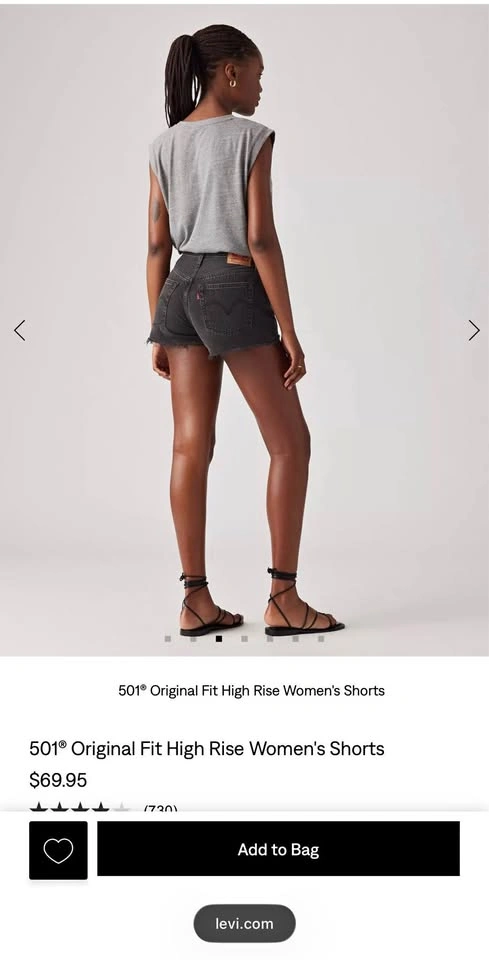 Levi 501 original fit high rise Women’s short