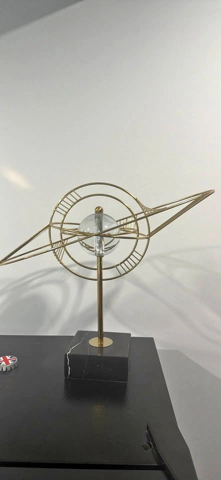 Gold Celestial Orb Sculpture / Modern Home Decor
