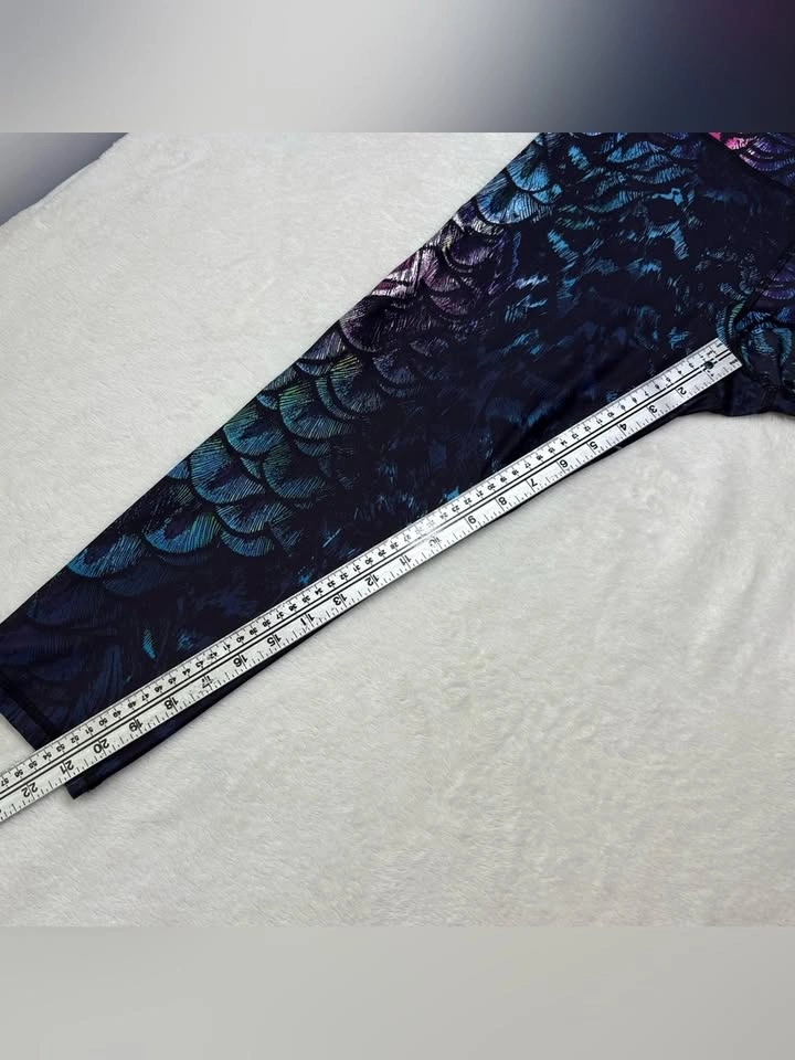 Silver Icing Peacock Print High Waisted Leggings Plus Size 3XL - photo 4
